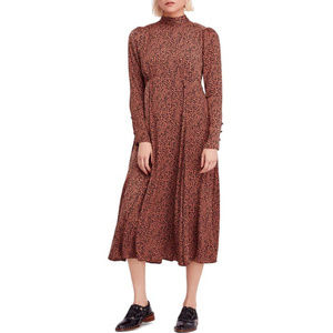 Free People NWT Loveless Leopard Midi Boho Dress 4